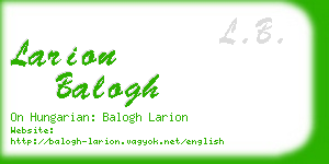 larion balogh business card